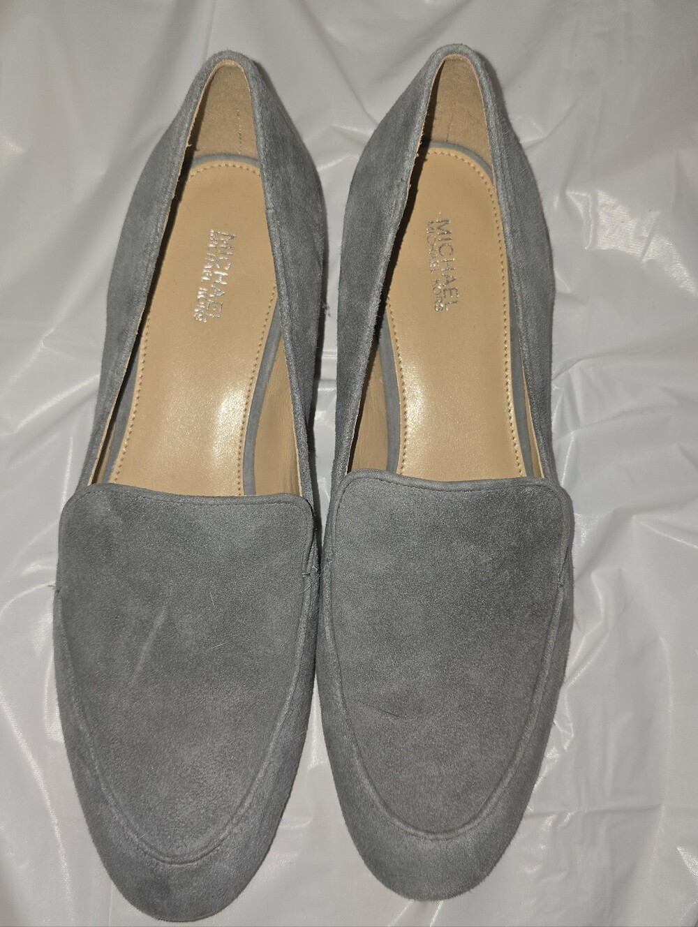 Michael MK Grey Loafers With Silver Accent